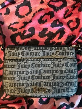 Juicy Couture Black and Gray Logo Crossbody Bag